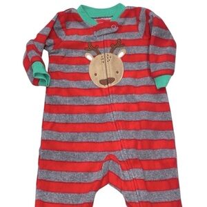 Carters striped reindeer Christmas pajamas size 3 months